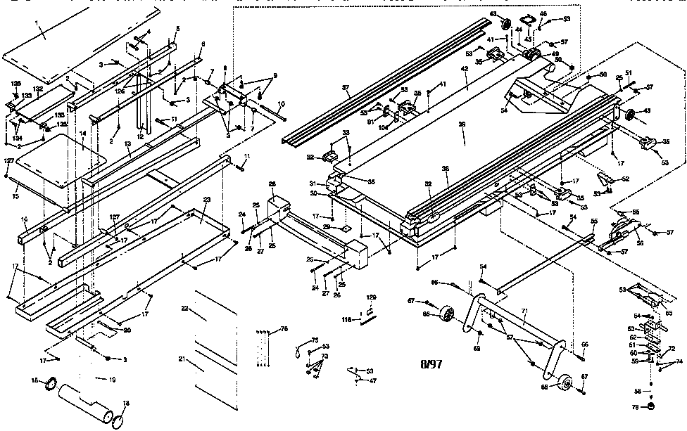 Walking belt assembly