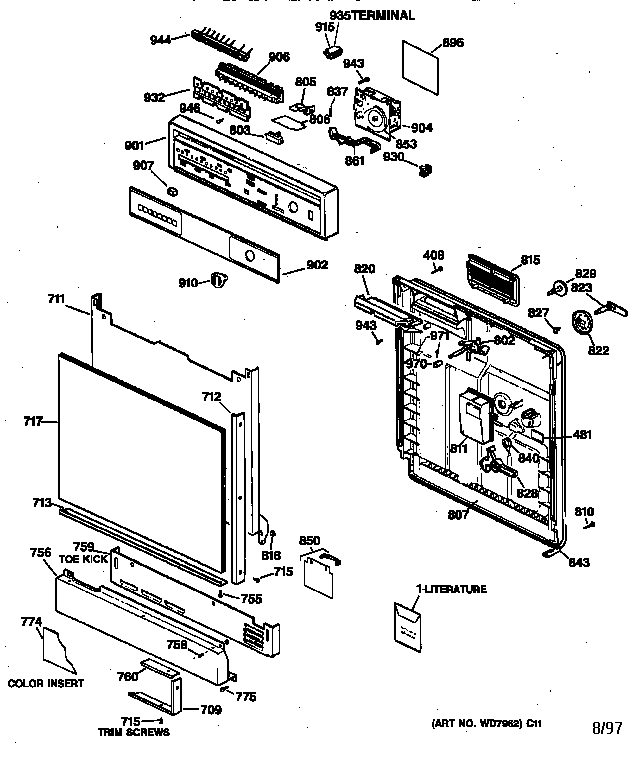 Escutcheon & door assembly