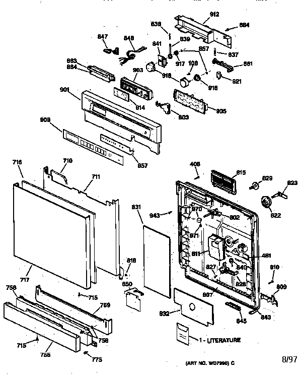 Escutcheon & door assembly