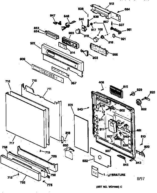 Escutcheon & door assembly