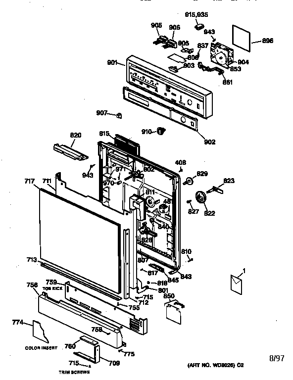 Escutcheon & door assembly