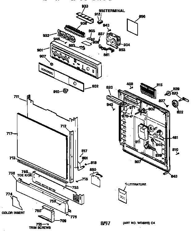 Escutcheon & door assembly