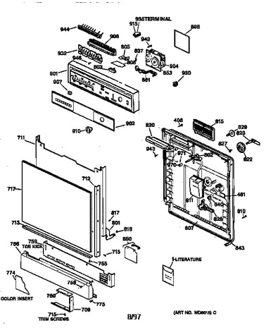 Escutcheon & door assembly