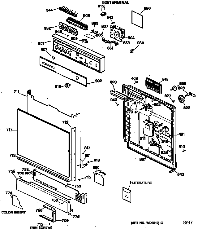 Escutcheon & door assembly