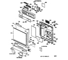 GE GSD4010Y73AA escutcheon & door assembly diagram