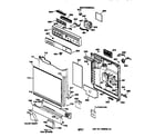 GE GSD4030Y73WW escutcheon & door assembly diagram