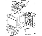 GE GSD4110Y73AA escutcheon & door assembly diagram