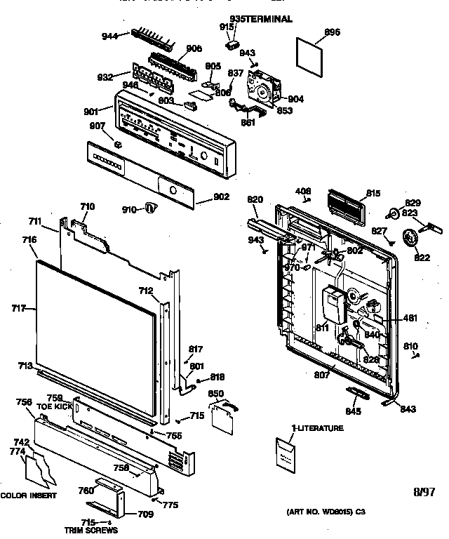 Escutcheon & door assembly