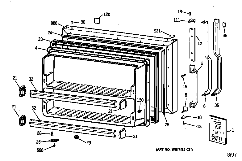 Freezer door