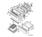 GE JBP48WA1 door & drawer parts diagram