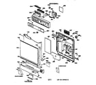 GE GSD4010Y74AA escutcheon & door assembly diagram