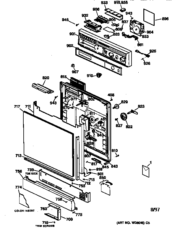 Escutcheon & door assembly