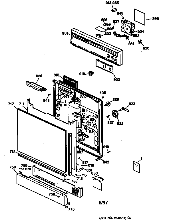 Escutcheon & door assembly