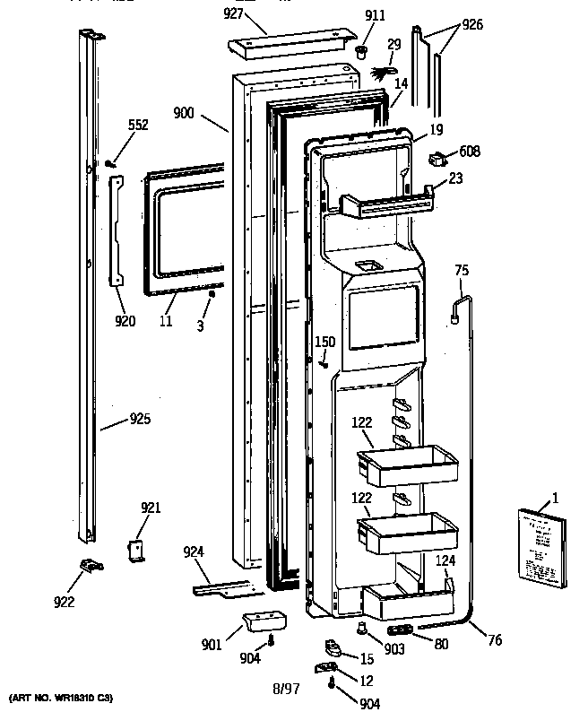 Freezer door