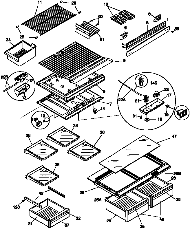 SHELVES AND ACCESSORIES