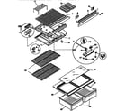 Kenmore 2539368002 shelves and accessories diagram