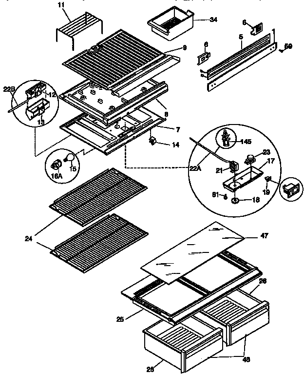 SHELVES AND ACCESSORIES