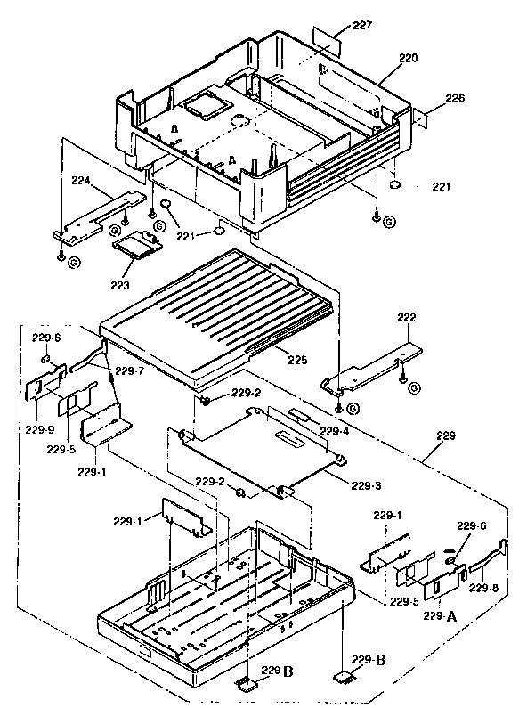 Lower cabinet/paper cassette section