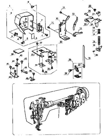Presser bar and needle plate assembly