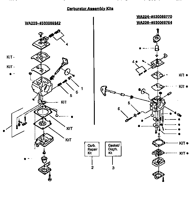 CARBURETOR ASSEMBLY KITS