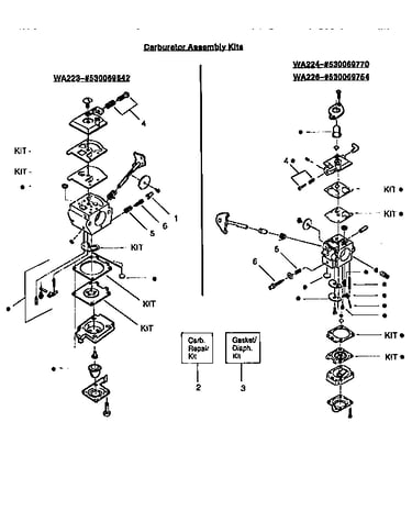 Carburetor assembly kits