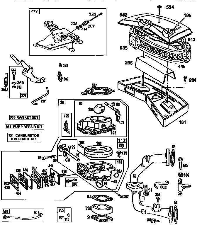 AIR CLEANER BODY AND CARBURETOR ASSEMBLY