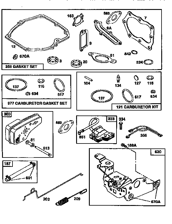 Air cleaner assembly and gasket set