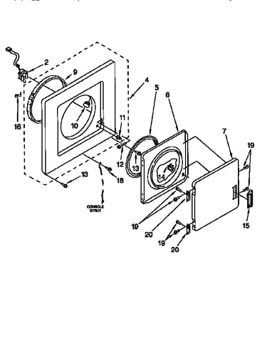 Dryer front panel and door