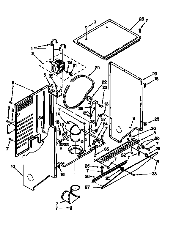 Dryer cabinet and motor