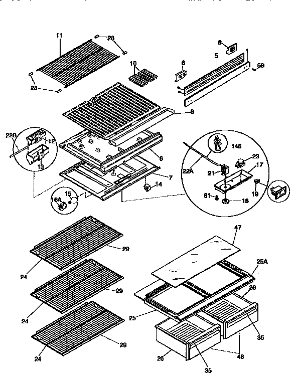 Shelves and accessories