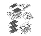 Kenmore 2539366726 shelves and accessories diagram