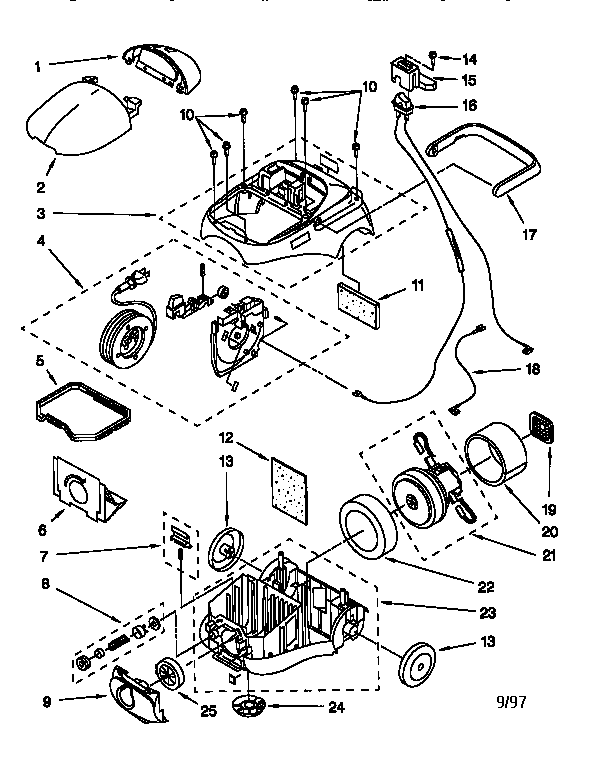 Body, motor and cord reel