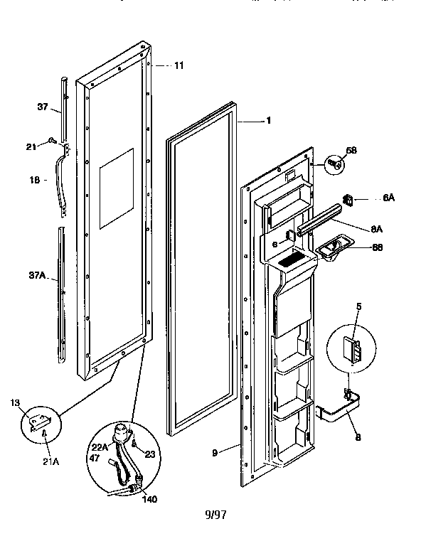 Freezer door
