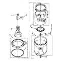 Whirlpool LXR6232EQ0 agitator, basket and tub diagram