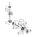 Whirlpool LXR6232EQ0 gearcase, motor and pump diagram
