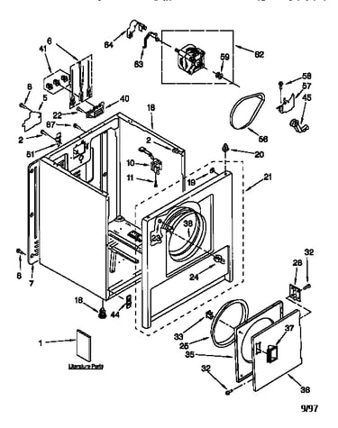 Cabinet, motor,and door