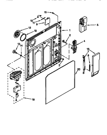 Detergent cup and inner door panel