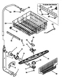 Upper dishrack and water feed