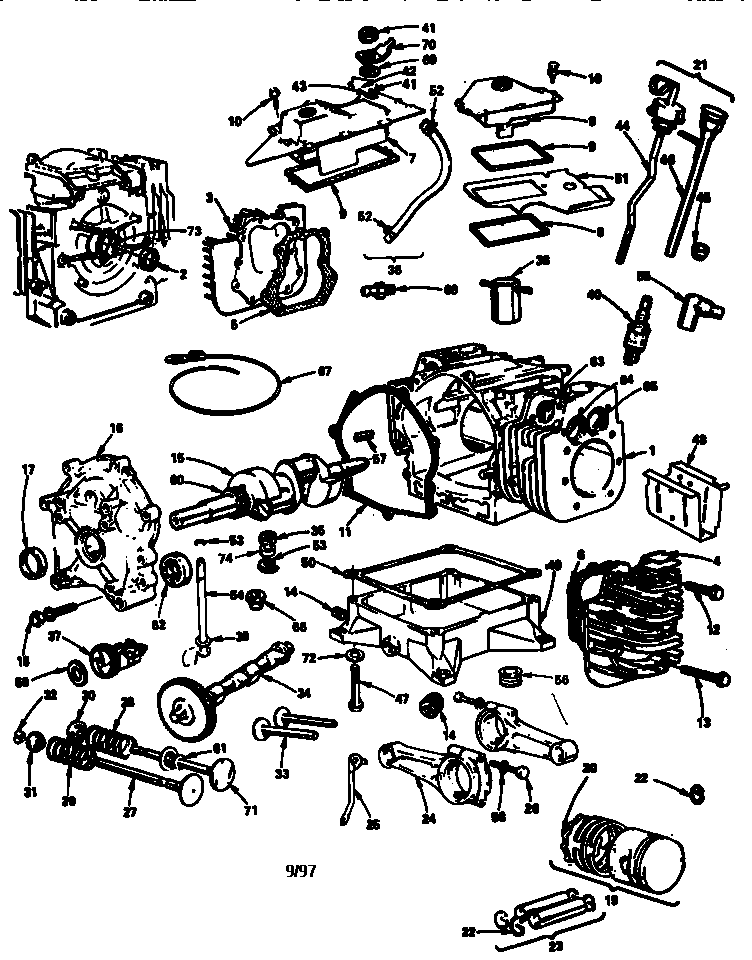 Cylinder, crankshaft&engine base