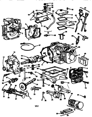 Cylinder, crankshaft&engine base