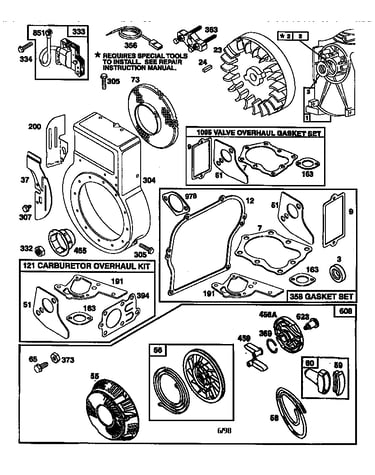 Rewind starter, blower housing, and gasket set