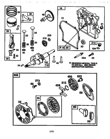Crankcase cover and rewind starter
