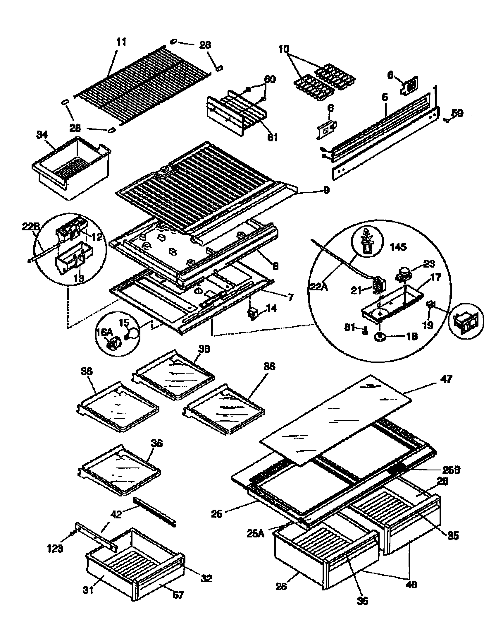 SHELVES AND ACCESSORIES