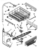 Upper dishrack and water feed