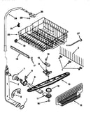 Upper dishrack and water feed