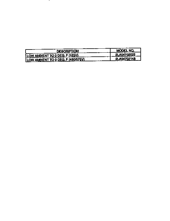 LOW AMBIENT VOLTAGE