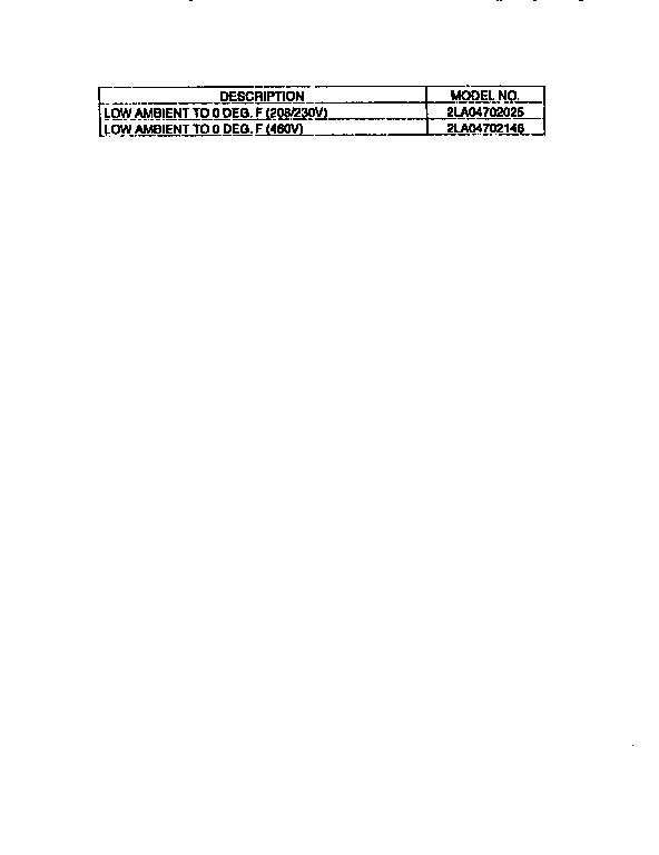 LOW AMBIENT VOLTAGE