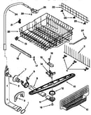 Upper dishrack and water feed