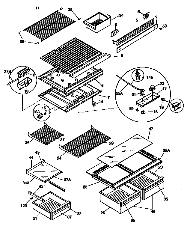 SHELVES AND ACCESSORIES