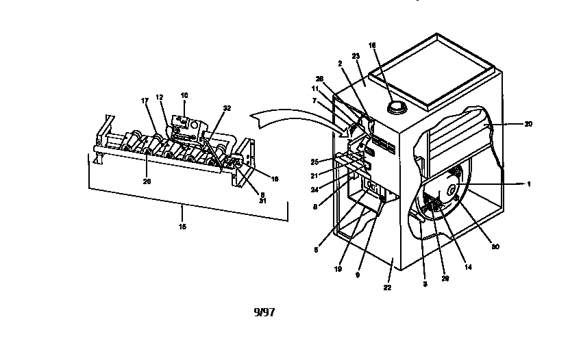 Upflow pilot ignition furnace